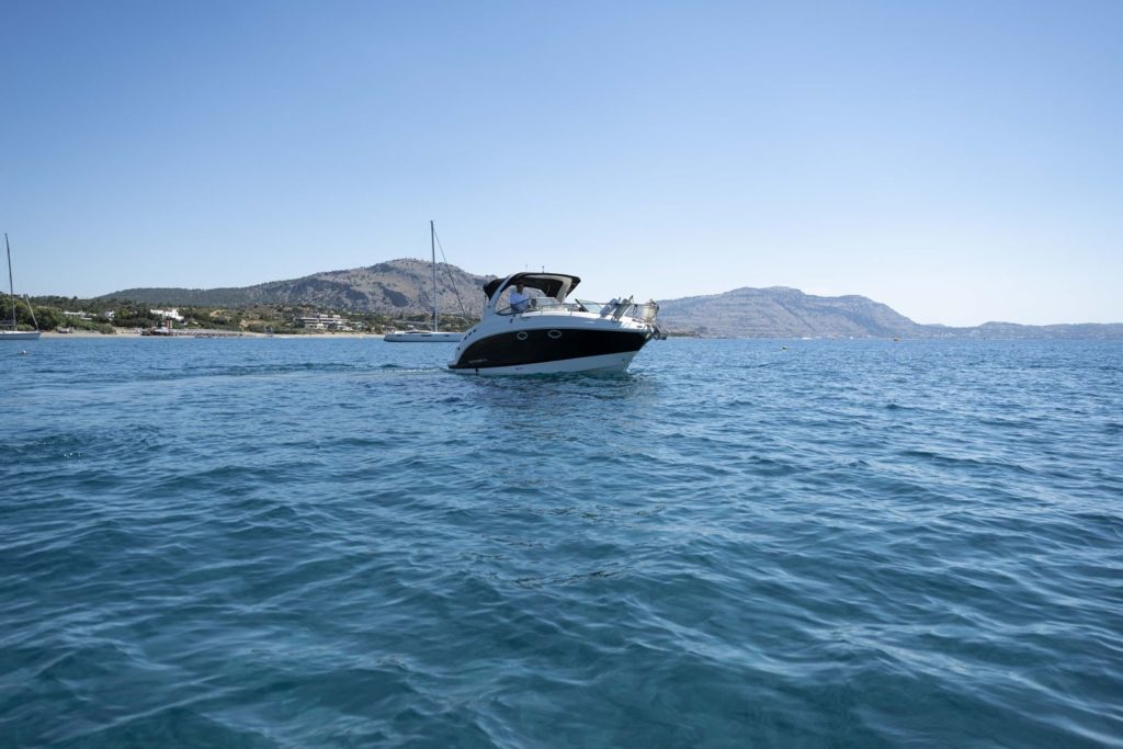 A sunny yacht trip around Rhodes on our Chaparral motor yacht