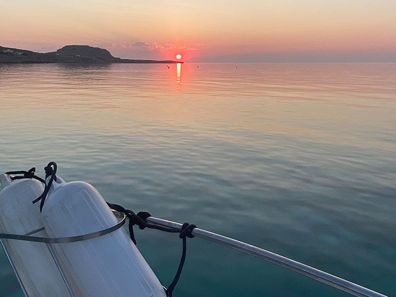 Enjoy great sunsets during an individual charter trip